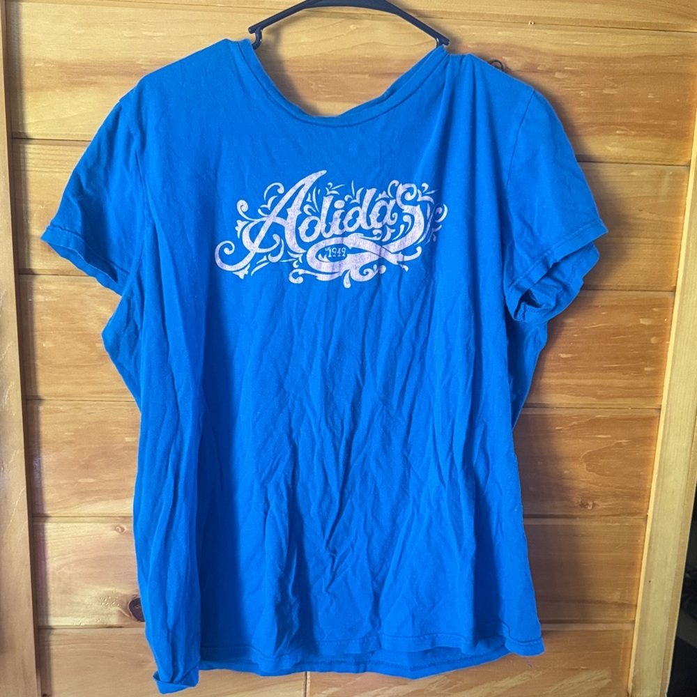Adidas Royal Blue Tee with White Logo